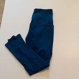 Teal High-Waisted Leggings Yoga Pants with Pockets